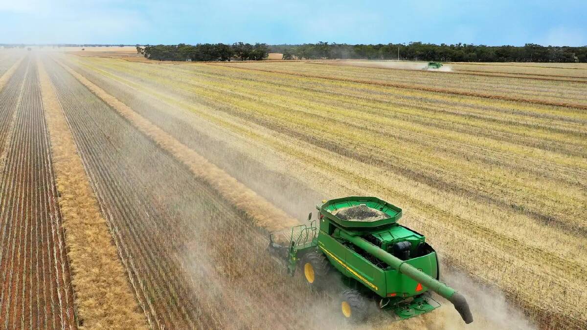 Harvest is well under way at Glen Aila, just south of Quambatook. Pictures from Ray White Rural.