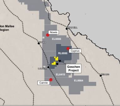 The mine site is about 20km south of Swan Hill. Graphic: VHM Ltd.