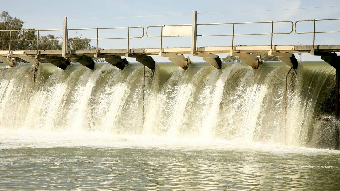 Weirs like this one at Mildura are used to maintain regular flows in the Murray River.