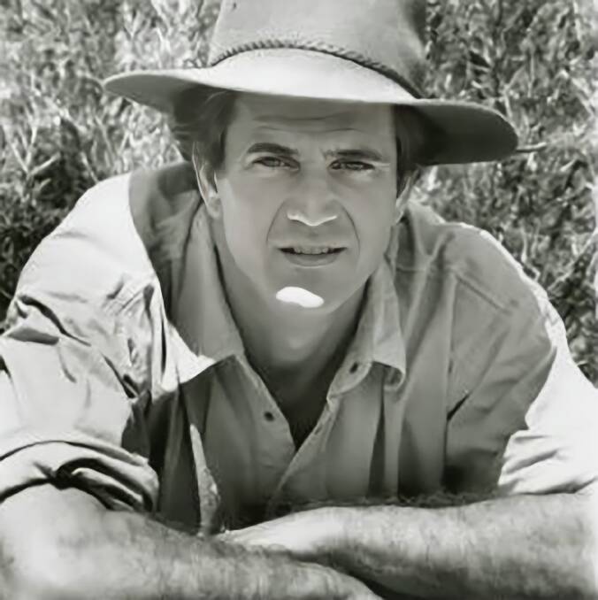 Mel Gibson at his Kiewa Valley property in the 1980s.