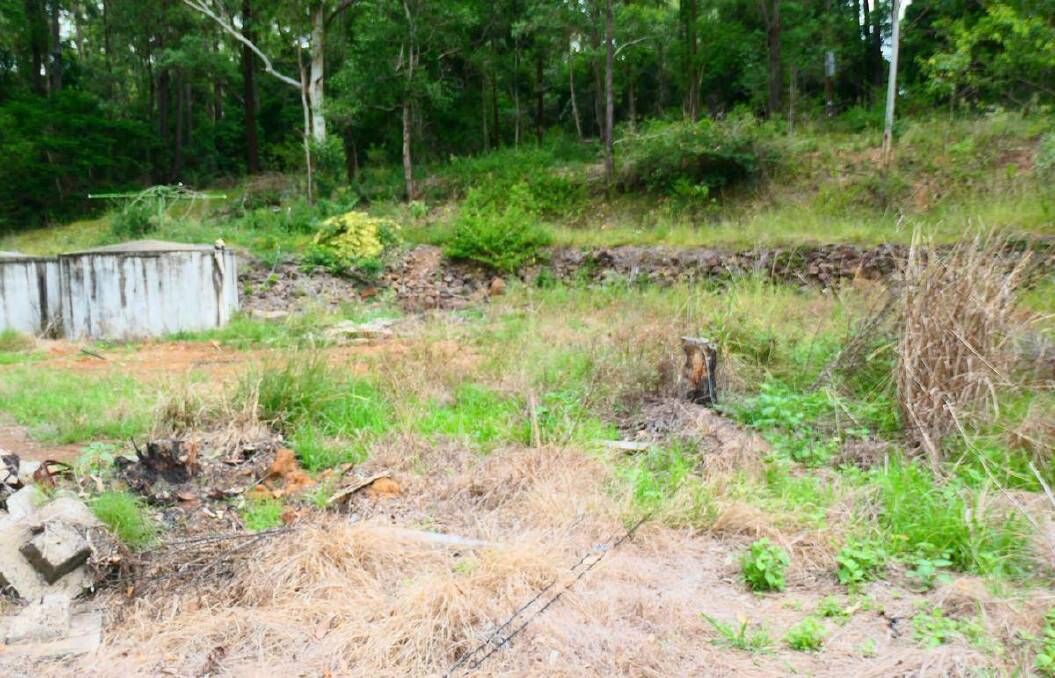 The house burned down back in 2008 on this four hectare block at Mallanganee west of Casino in NSW which is on the market for $325,000 but the new owner will still need an approved development application from the local council to rebuild. Picture from Amanda Johnson Realty