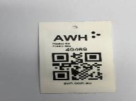 How the AWH RFID/QR Tag on the bale will look.