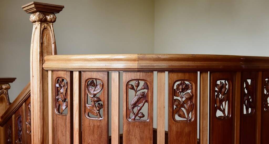 Each of Glenormiston's staircase panels is a precious work of art.