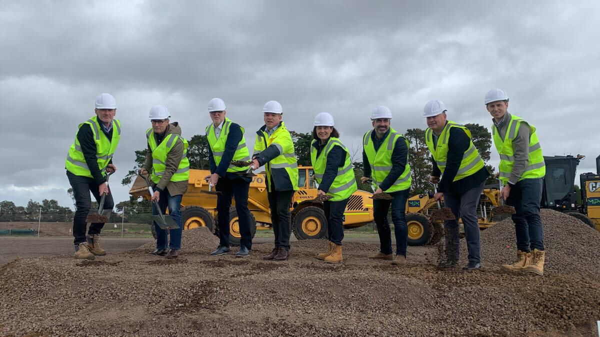 Turning the sod on the wind farm project this week. Picture supplied