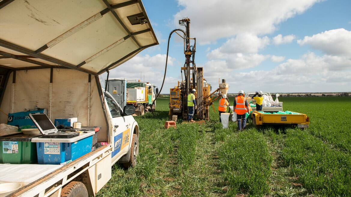 Drilling at the proposed Goschen mineral sands mine. Picture: VHM Ltd.