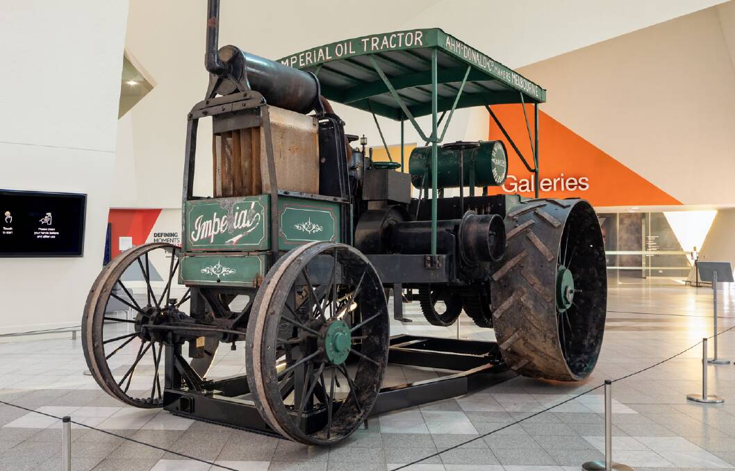 Restored in all its glory, the McDonald oil-fired tractor is now on display in Canberra. Pictures from Jason McCarthy, National Museum