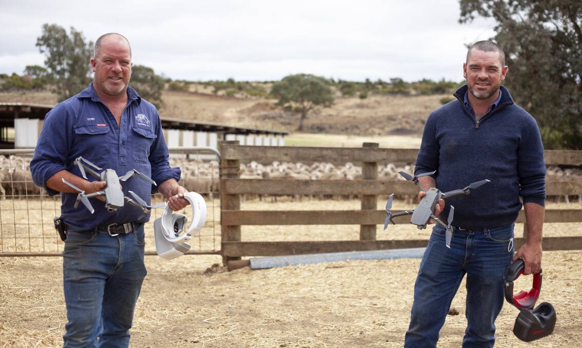 DRONE PILOTS: Victorian graziers Tom and Bill Alston say they have successfully shifted from mustering on horseback or motorbikes to using drones. Pictures: supplied.