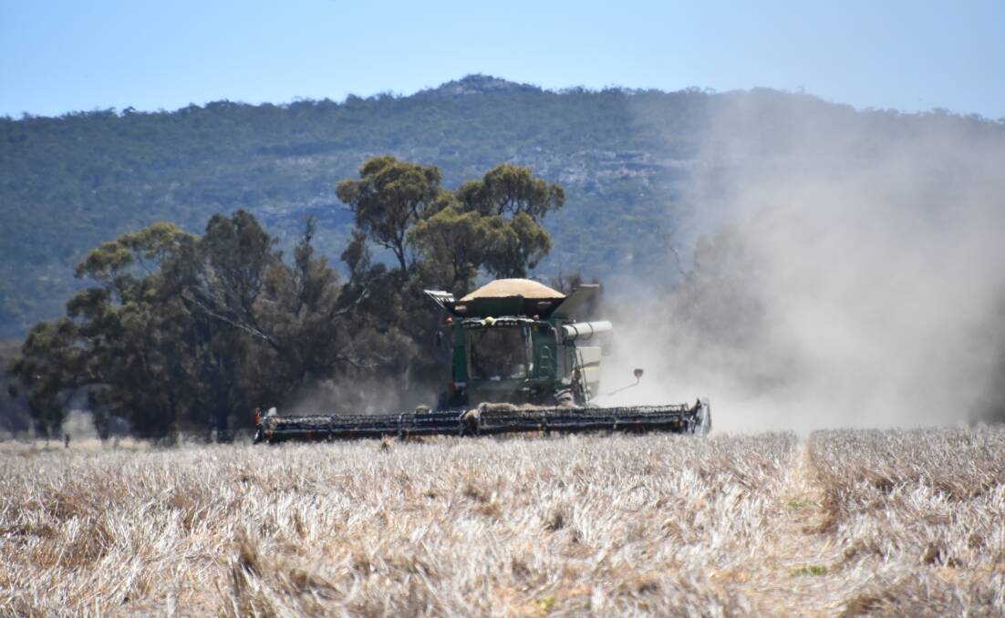 Farmers to the west of Horsham were still busy harvesting last week. Photo by Gregor Heard.