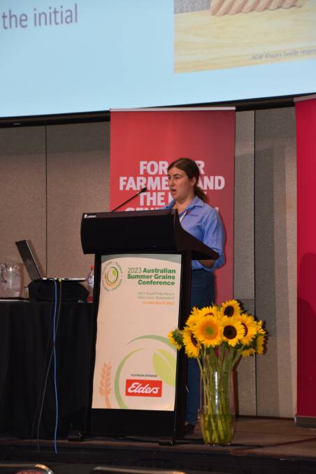 Kate Glastonbury, NSW Grains biosecurity officer, outlines how her department helped get a Khapra beetle incursion in NSW and the ACT under control. Photo by Gregor Heard.