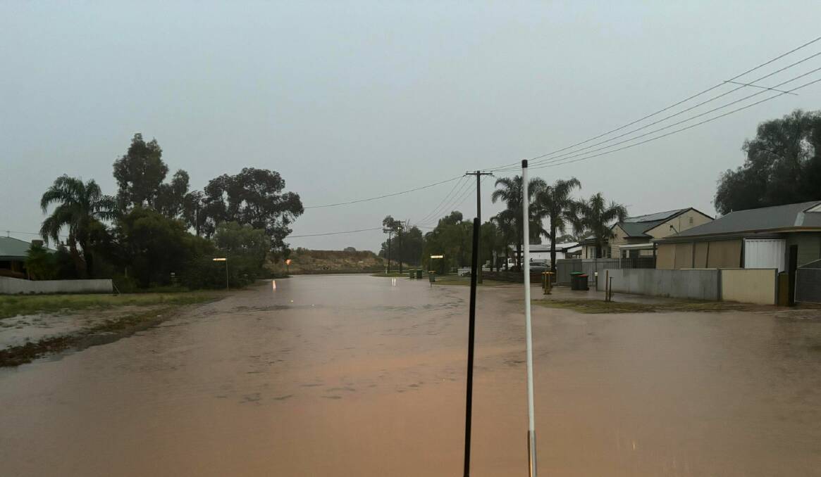 A storm cell delivered heavy rain triggering flash flooding in the north-western Victorian town of Ouyen. Photo by Jenna Singleton.
