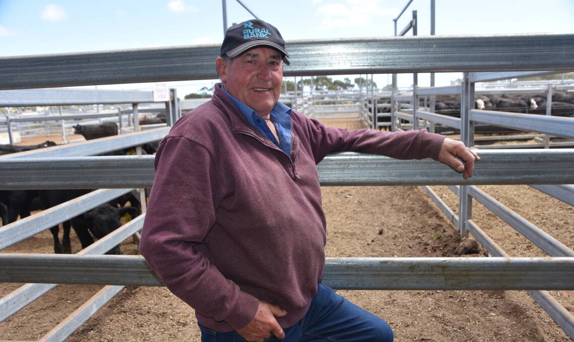 TOP OF THE WORLD: Allan Pearce, Bullarto South, was delighted to top the Ballarat weaner sale last week, with a pen of steers that made $2600.