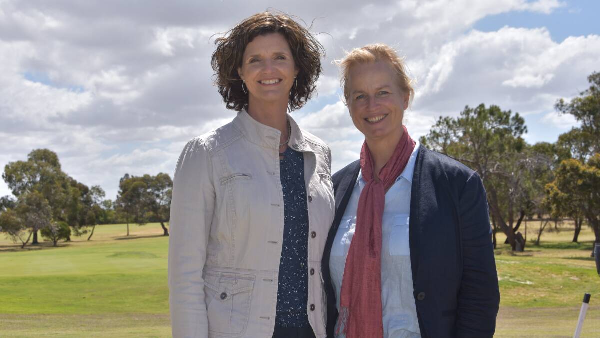 Federal government drought resilience plan consultative committee members Caroline Welsh and Kate Andrews in Horsham earlier this week. 