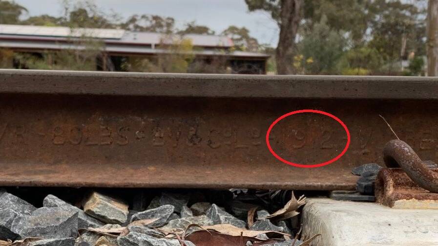 OLD STEEL RAIL: Steel, dated from 1912, has been used on sections of the Murray Basin Rail Project.