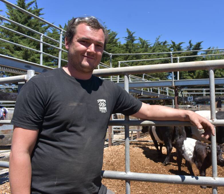 STEER SELLER: Having bought in January, Dylan Mercieca, Metcalfe, sold five Angus steers, 276kg, for $2000 or 724c/kg at Kyneton. File photo.