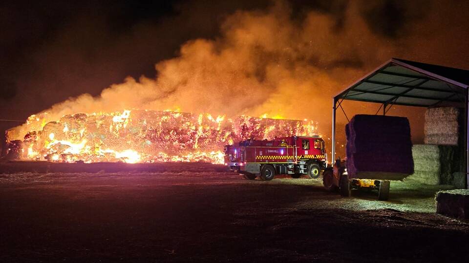 Scene from the Kerang hay fire. Picture supplied by Swan Hill CFA