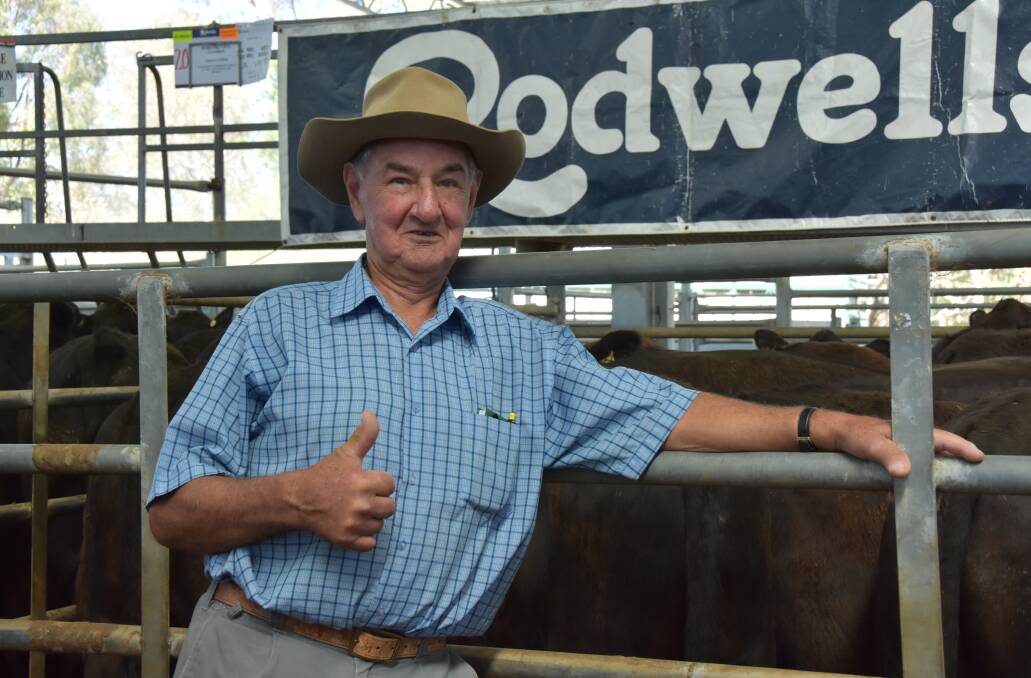 GOOD SALE: Ian Purcell, Jarramarumba, was pleased with the price he recieved for his first pen of Angus weaners, at the Upper Goulburn Rivers Classic, annual weaner sale.