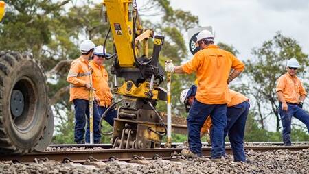 A new report has suggested standardising the rail between Ballarat and Gheringhap, near Geelong. Picture supplied by the state government.