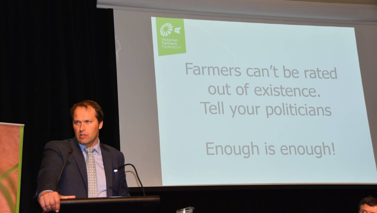 David Jochinke, Victorian Farmers Federation president, issued a call to arms at the organisation's Ballarat conference.