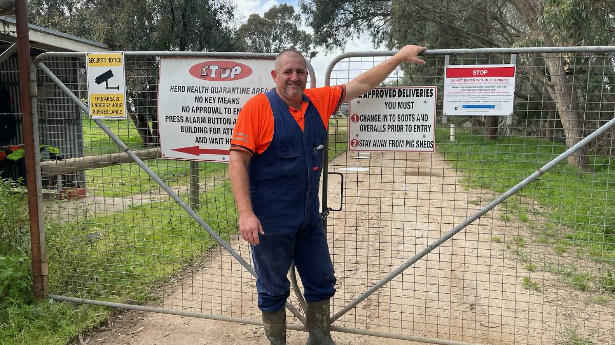 VFF Pig Group president Tim Kingma, central Victoria, says some farmers will need support to implement the new biosecurity measures, Picture supplied by Tim Kingma 