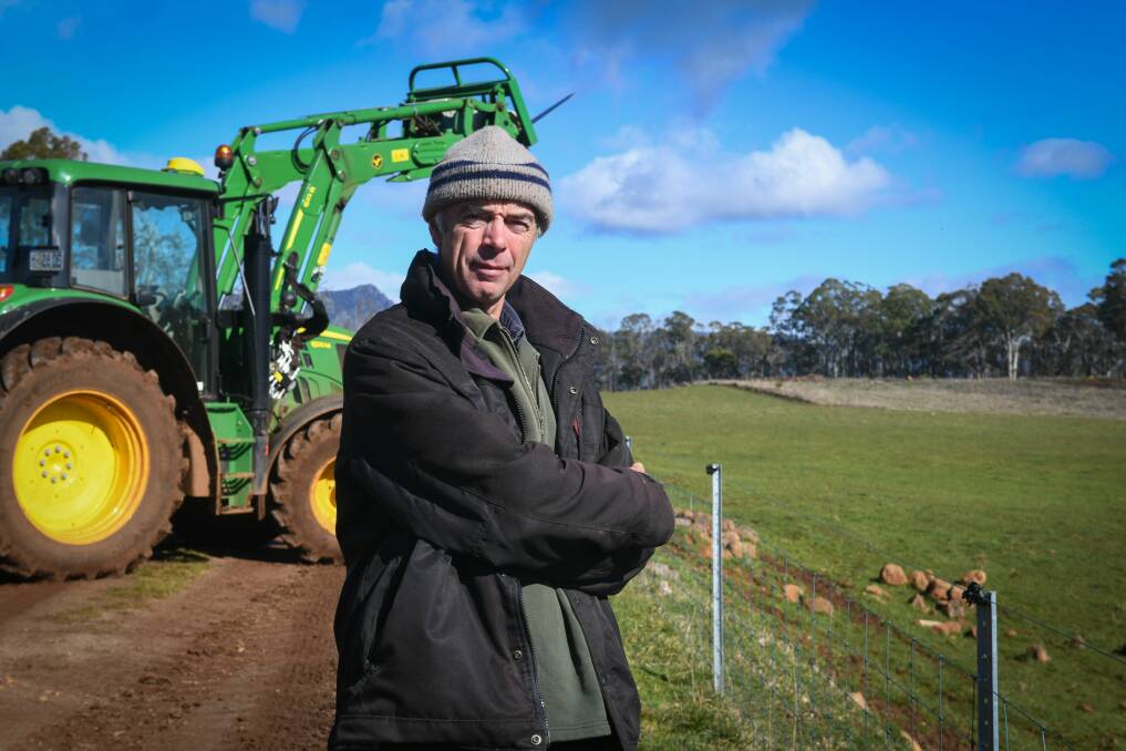 CLIMATE CONCERNS: Tasmanian beef farmer Rob McCreath, Deloraine, moved from south-east Queensland.
