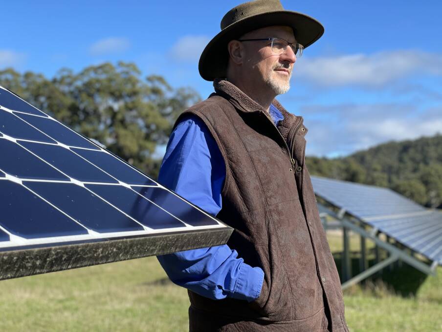 NOVEL SOLUTION: Simon Hackett has circumvented the regulations by linking all the plant, houses and sheds on his 70 hectare farm by cable to his 100kw solar system.