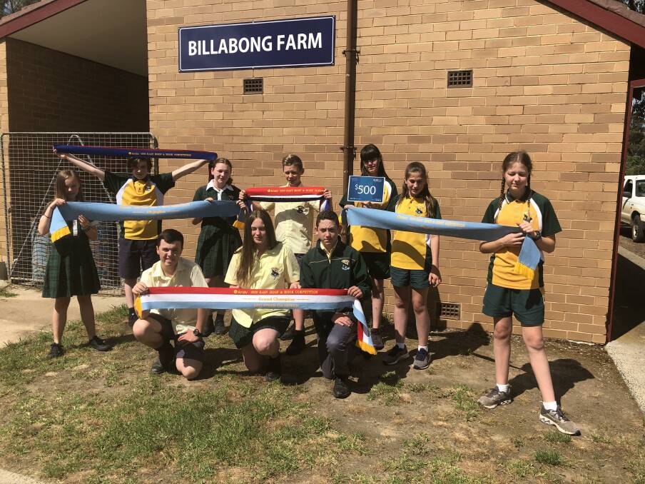 STEER COMPETITION: Students from Billabong High School with the winning ribbons from this year's Hoof to Hook competition.