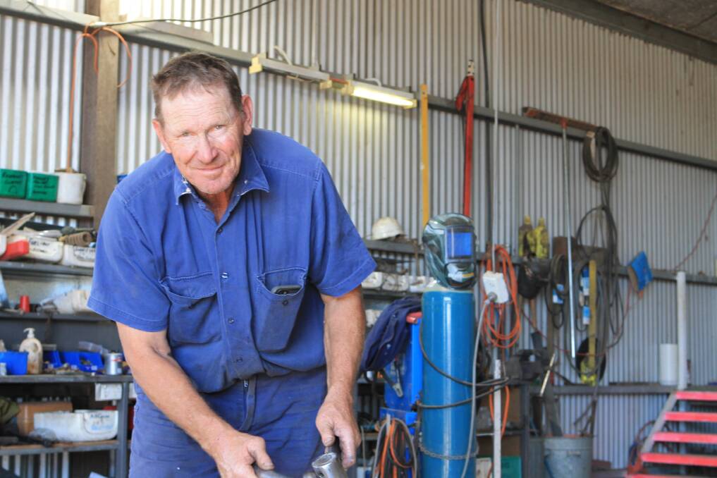 MAINTENANCE WORK: Graeme Moyle took time to do some maintenance work, following this year's harvest.
