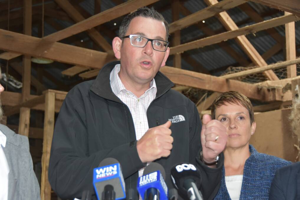 Shear action:  Premier Daniel Andrews and State Agriculture Minister Jaala Pulford announced two new funding promises targeting the Victorian farming industry. 