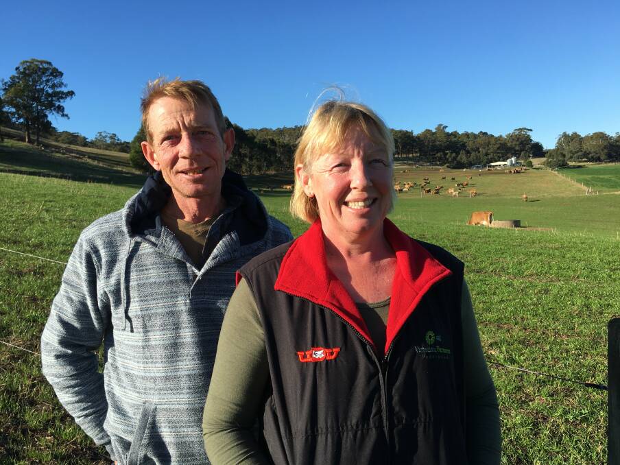 DAIRY HEAD: United Dairyfarmers of Victoria president Paul Mumford, with wife Lisa, said a key priority was to unify the industry.