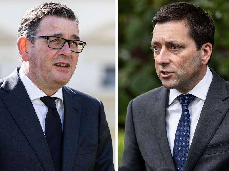 Political pundits are tipping the Labor government, led by Premier Dan Andrews, to edge out the Liberal/National coalition, led by Matthew Guy. at the upcoming state poll. (Diego Fedele/AAP PHOTOS).