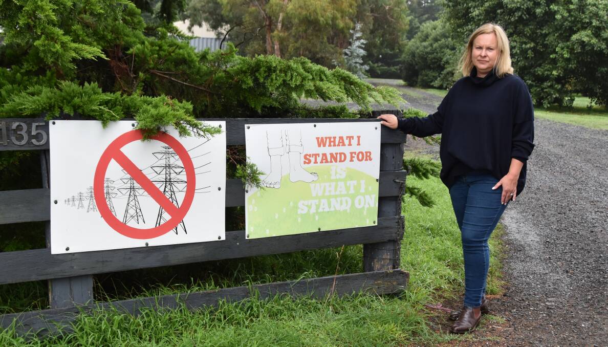 NO POWER LINES: Stop AusNet's Towers chair Emma Muir, Myrniong, says she supports renewable energy, but powerlines will have a detrimental impact on farmers and the environment.