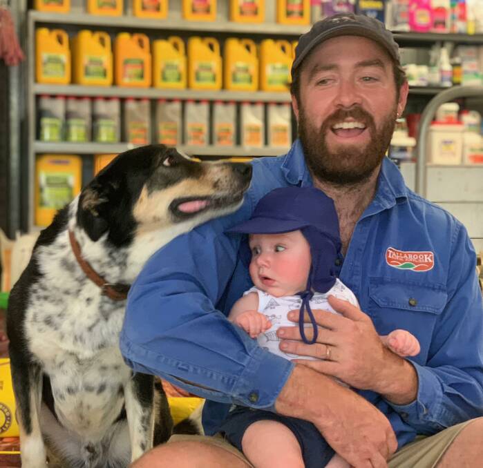 HOME DELIVERY: James Anderson, with son Noah and Drover, says he's experienced a jump in on-farm deliveries.