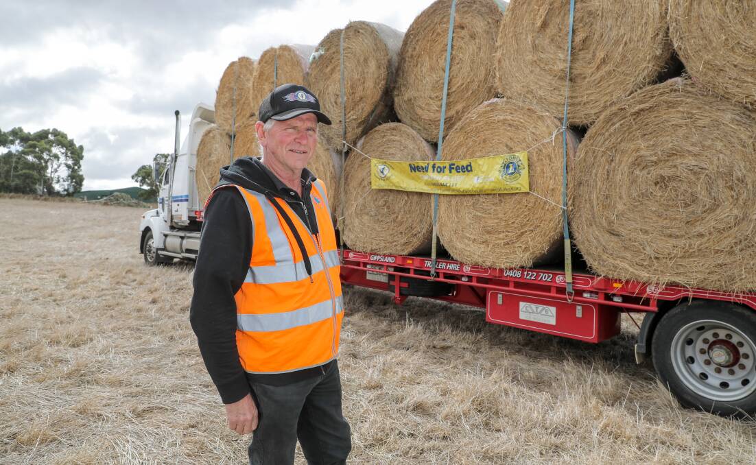 Need for Feed chairman Graham Cockerell has questioned the decision to block hay and pellet shipments to King Island, through Apollo Bay. Picture by Rob Gunstone.