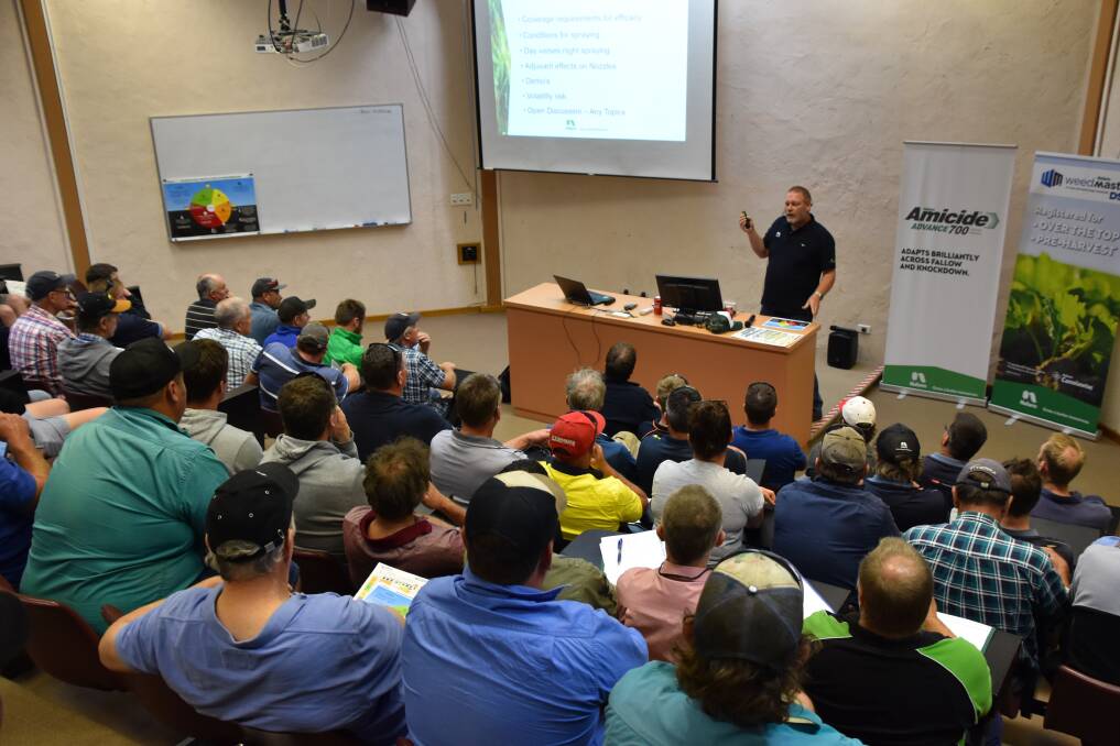 SPRAY ADVICE: Bill Gordon, NuFarm spray application specialist Bill Gordon, has run a series of workshops in northern and western Victoria, advising crop and horticultural producers on ways of reducing chemical spray drift.
