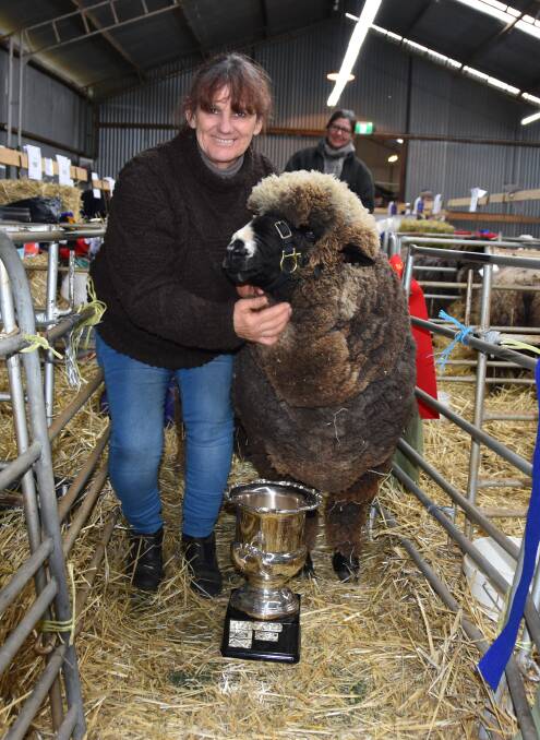 Anne Barnes, Werowna Park, Yass, NSW, took out the Grand Champion ram in the Black and Colored sheep section, at the Australian Sheep and Wool Show.