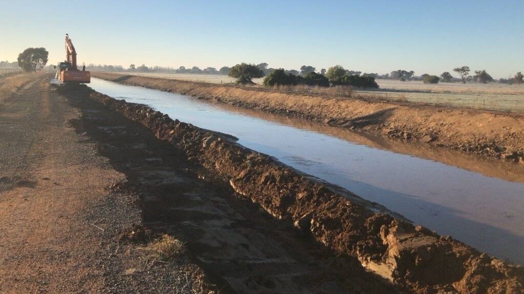 CHANNEL WORKS: An irrigation channel, after the Winter Works program.