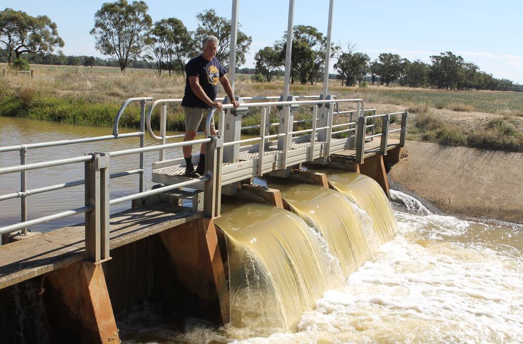 MAIN CHANNEL: Adam Wright, Fernihurst mixed farmer, said while water was flowing down the main channel now, once irrigators started to use the supply, it would drop dramatically.