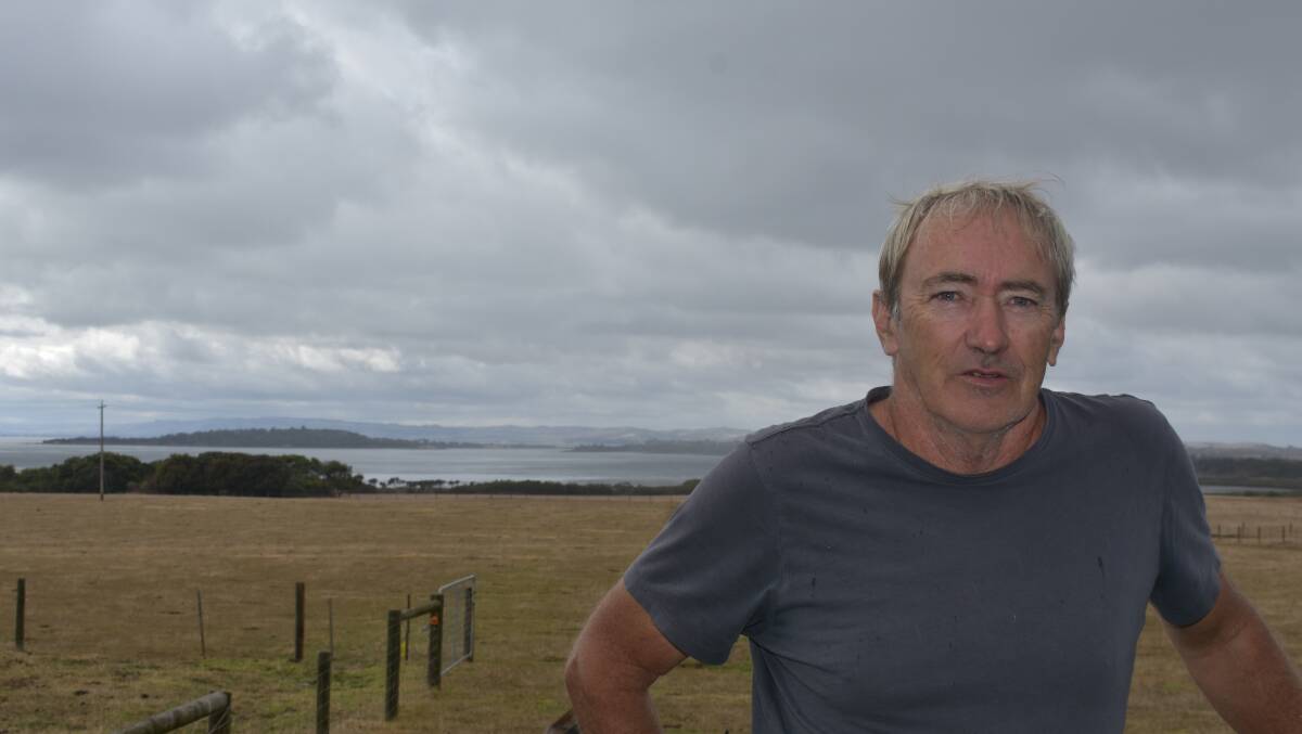 Bill Cleeland runs cattle on Pastoral Cove - 200 hectares of prime rural land opposite the Surf Beach settlement, Phillip Island. Picture by Andrew Miller