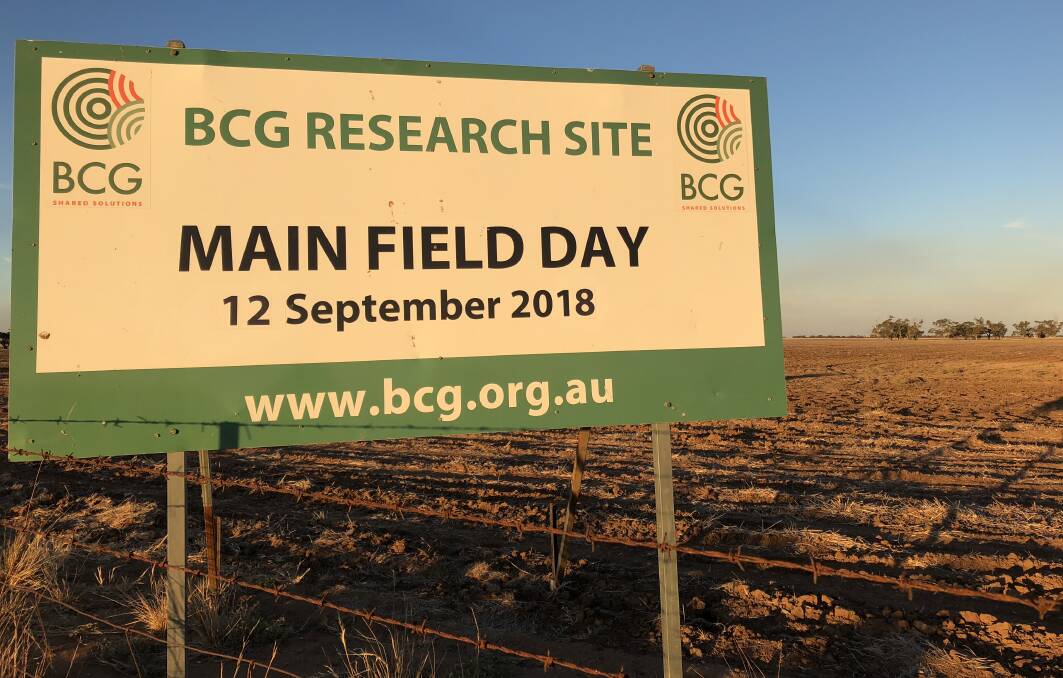 FIELD DAY: Birchip Cropping Group's (BCG) main research site at Narraport will host the annual main field day on Wednesday, September 12.