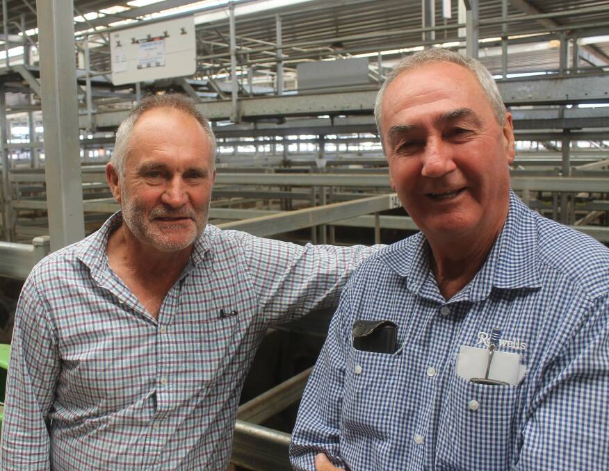 CHANGING COLORS: Peter Richards, Oxley and was with Peter Dargan, now of Australian Wool Network, at Barnawartha.