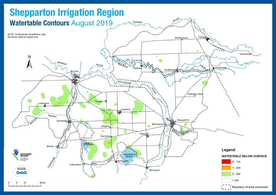 GROUNDWATER MAPPING: Goulburn-Murray Water Drainage Systems manager Simon Cowan said the reduction in the area showing shallow groundwater was linked to below-average annual rainfall over the past 18 months.