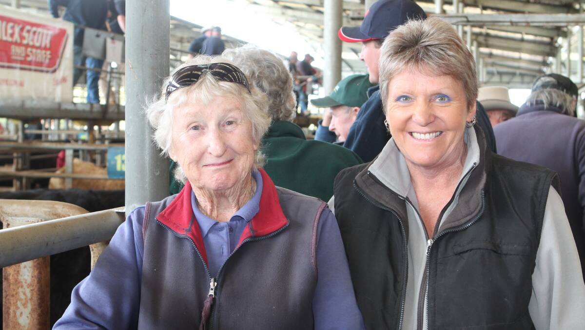 MARKET GOERS: Jill Forrester, Wooreen, and Jenni Eldred, Kardella South, were among the onlookers at the Leongatha store sale.