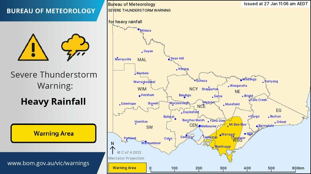 SEVERE THUNDERSTORMS: The storms, which saw heavy falls in Mildura and central Victoria, are now moving east. 