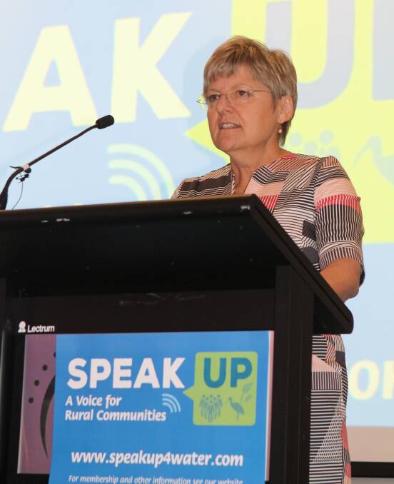 SPEAK UP: Speak Up  co-founder Vicki Meyer, an irrigation and dryland farmer, Deniliquin, NSW, told the forum people making decisions needed to get them right. 
“We cannot afford their mistakes. Enough is enough – enough of our water leaving our communities, enough of our families leaving our communities, enough of the science being ignored.
“We have a voice and the voice says very loudly, no more productive water can leave the Southern Basin."