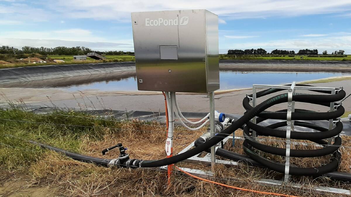 An EcoPond unit installed next to an effluent pond on farm in New Zealand. Picture supplied by Lincoln University