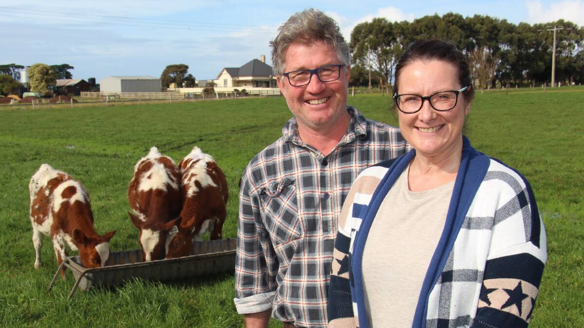 OUTLOOK: Victorian dairy farmers Tim and Marie Humphris are using a combination of management and genetics to reduce his farms greenhouse gas emissions.