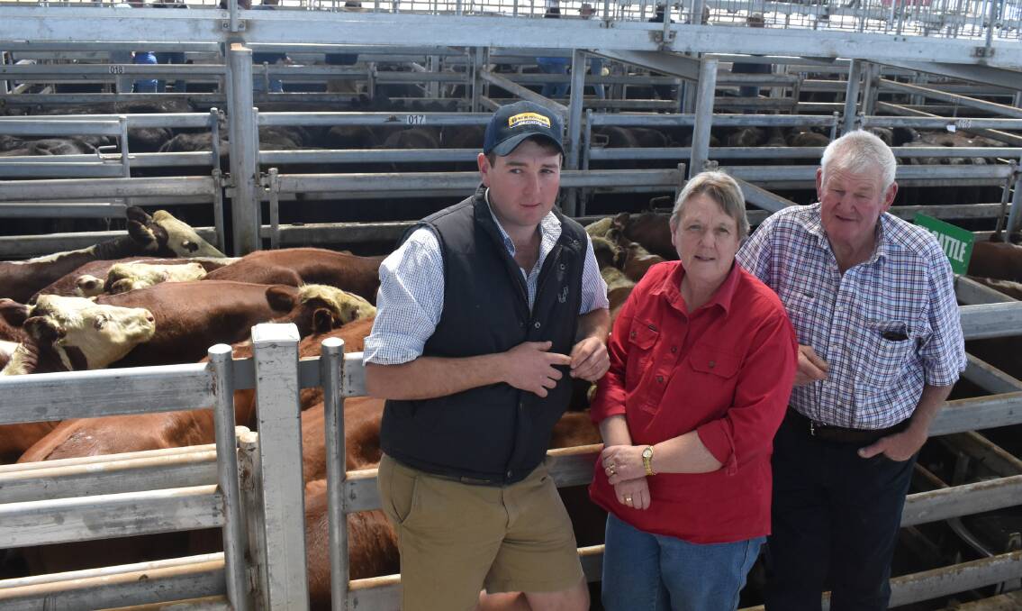 Family: Will and parents Dianne and Barry Kinghorn, Milroy, Byaduk, sold at the Kerr and Co sale at Mortlake.