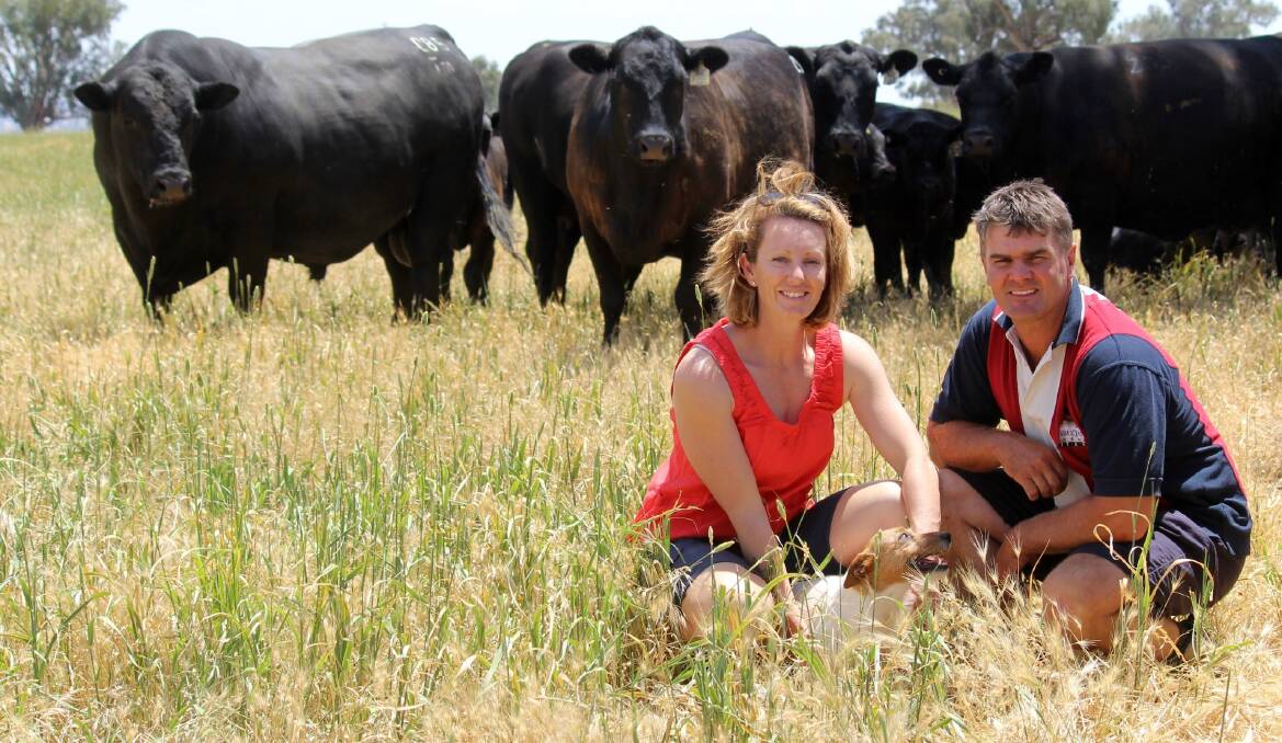 Champions: Elite seedstock producers, Tim and Jessica Scott of Table Top Angus, have grown in strength since taking out the 2014 RASV Heifer Challenge.