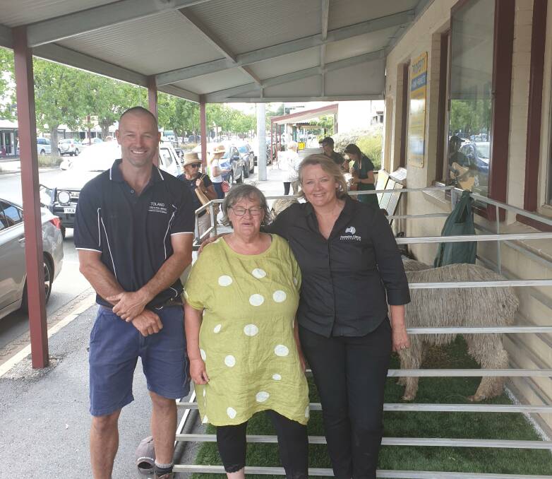 Joining forces: Toland Merino's Simon Riddle, The Alpaca Lady's Robyn Betts and Baarrooka Alpacas' Julie Wilkinson at the launch of Grace Kntiwear.