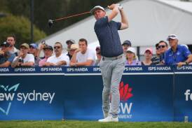 Andrew Dodt lets rip with a drive at the Australian Open last weekend. Picture by David Tease, NSW Golf